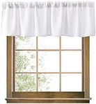 Valea Home Burlap Natural Valance Rod Pocket Window Curtain Valance Rustic Home Décor 56 by 14 Inches, White