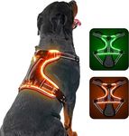 Light Up Dog Harness No Pull LED light Dog Harness Anti Pull Front Clip Dog Harness for Small,Medium,Large Dog Escape Proof Soft Padded Dog Harness with Handle