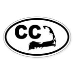 CafePress Cape Cod CC Map Oval Sticker Oval Bumper Sticker Car Decal