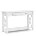 SIMPLIHOME Kitchener SOLID WOOD 47 inch Wide Contemporary Console Sofa Table in White