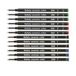 Pack of 12 - Schmidt 888 F Safety Ceramic Rollerball Refill Green/Red/Black/Blue Fine Tip