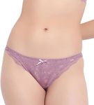 Brachy Women's Lace Bikini Lavender Panty, Large