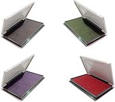 Stamp Pad Color Violet, Red, Black, Green Ink Stamp Pad for Stamping Purpose (Pack of 4)