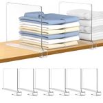 Aolloa 6 PCS Shelf Dividers for Closet Organization Acrylic Clear Closet Shelf Divider for Wooden Shelving Suitable for Wooden or Vertical Shelves Or Bedroom, Kitchen and Office