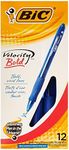 BIC Velocity Retractable Ballpoint Pen, Blue Ink, 1.6mm, Bold, Dozen