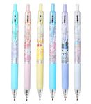 HASTHIP® 6Pcs Kawaii Click Pens Cute Sanrio Series Pens 0.5mm Black Click Pens Office School Stationeries Supplies Gift Click Ball Pen Set