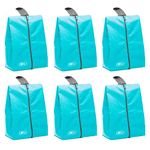 Lify Shoe Storage Organizer Bags Set, Water-Resistant Nylon Fabric with Sturdy Zipper for Travelling, Space-Saving Storage Solution for Home, Travel, and Closet, Pack of 6 (Aqua Blue, Turquoise-6Pcs)