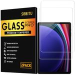 SIBEITU 2 Pack Screen Protector for Samsung Galaxy Tab S9 11 Inch, HD Clear 9H Hardness Tempered Glass Film Compatible with Galaxy Tab S9/S8/S7, Scratch Resistent, Touch Sensitive, Bubbles Free