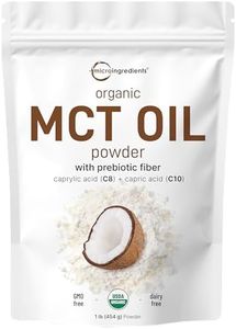 Organic MCT Oil Powder with Prebiotic Fiber,1 Pound(16 Ounce), Fast Fuel for Body and Brain, C8 MCT Oil for Coffee Creamer, No GMOs, Keto Diet, Vegan