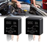 jeseny 2 Pack Car 5 Pin 12V 30A Relay, High Performance Waterproof Stable Relay, Multi-Purpose Relay Heavy Duty Standard Relay Kit, for Automotive Motor Replacement Accessories (Black)