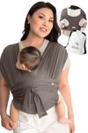 Konny Baby Carrier Summer | Ultra-Lightweight, Hassle-Free Baby Wrap Sling | Newborns, Infants to 44 lbs Toddlers | Soft and Breathable Fabric | Sensible Sleep Solution (Mocha, 5XL)