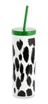 kate spade new york Insulated Tumbler with Reusable Straw, Leopard Print 24 Ounce Acrylic Travel Cup with Lid, Modern Leopard