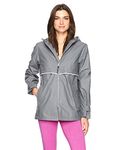 Charles River Apparel Women's New Englander Waterproof Rain Jacket, Grey/Reflective, X-Large