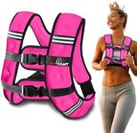 Amstaff Fitness Weighted Vest - Weight Vest for Running, Strength Training & Muscle Building, Features Reflective Stripe for Safe Outdoor Workouts (16lbs, Pink)