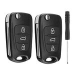 SPTwj 2 Pack 3 Buttons Car Key Fob Case Replacement Compatible with Hyundai i20 i30 i35 iX20 iX35 and Kia Ceed Soul Sportage Venga Remote Control Folding Car Key Shell Case Accessories