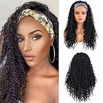 BESTUNG Headband Wig Curly Headband Wigs for Black Women, Natural Looking High Density Glueless Synthetic Wig Heat Resistant (include Headband) (24 inch)