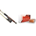 Theodore VLB-EB-14 Superior 1/4 Size Ebony Octagonal Violin Bow & D'Addario VR200 Rosin Light