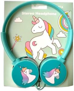 Caught Trendy Unicorn Headphones for Girls, Teens - Wired Over-Ear Headset With Comfortable Headband, 3.5mm Jack, Mic for Kids' School Online Classes Item