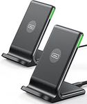 INIU Wireless Charger 2-Pack, 15W Qi Certified Fast Wireless Charger Stand with Sleep-friendly Adaptive Light Compatible with iPhone 14 13 12 11 Pro X 8 Plus Samsung Galaxy S22 S21 S20 Google Xiaomi