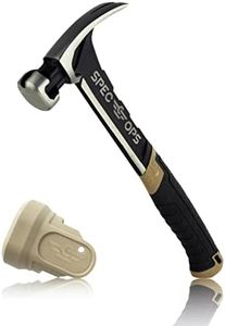 Spec Ops - SPEC-M20SF-S Tools Nailing Hammer, 20 oz, Rip Claw, Smooth Face, Soft Mallet Face, Shock-Absorbing Grip, 3% Donated to Veterans Black/Tan