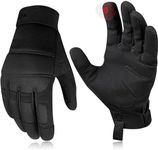 NoCry Reinforced Work Gloves For Men - Durable Grip with Impact-Resistant Padded Knuckles - Snug Fitting and Touchscreen Compatible Tips - Mechanics Gloves or Construction Gloves for Men