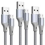 Micro USB Cable, Charging Cable Super Long Fast Charging Speed 10ft 3 Pack, Micro USB Charger Cable, Compatible with Samsung HTC, Sony, Galaxy, LG, PS4, Android and Others, Nylon Braided Cables