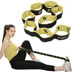 Strauss Multi 8 Loop Yoga Strap & Stretching Belt | Ideal for Yoga, Pilates, Therapy, Dance, Gymnastics, Ballet & Flexibility | Nylon & Cotton Skin Friendly Material