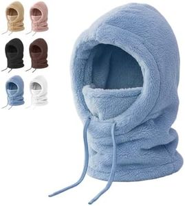 3 in 1 Hat for Women, 2026 New Women Balaclava Winter, Cold Hat Windproof Hooded Scarf, Thick Plush-Lined (Blue)