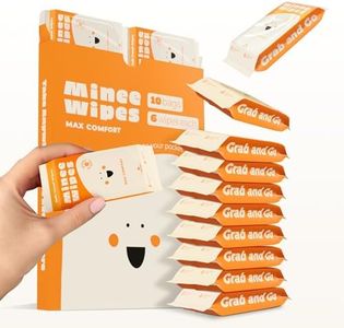 MINEE WIPES - Slides Into Your Pocket - Ultra Compact Pack Size - Hand Wipes for Adults and Kids - Travel Wipes - Baby Wipes - Alcohol Free Unscented Wet Wipes Travel Size - 10 Pack Total 60 Wipes