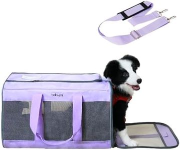 BELLA & PAL Large Dog Carrier Cat Carriers, Pet Carrier for Small Medium Dogs Cats Under 22Lbs, Collapsible Soft Sided Travel Carrier (Purple, 19.7" L×12.2" W×12.2" H)