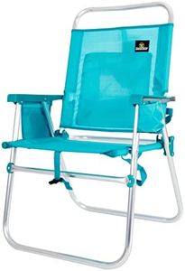 CREVICOSTA QUALITY MARK MARCAS DE CALIDAD - AZAHAR 28082 - Silla de Playa Plegable con reposabrazos. Fija, sin Posiciones (Turquesa)