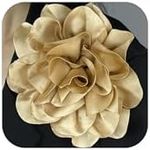 Dainty Satin Fabric Rose Flower Brooches Elegant Camellia Flower Large Brooch Lapel Pins Wedding Party Dance Banquet for Women Dress Suit Ceremony Clothes Accessories Jewelry Gifts (Gold)