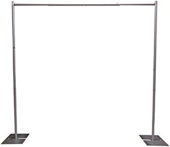 OnlineEEI 8 Foot Tall Fixed Height Portable Pipe and Drape Backdrop Kit 8ft x 10ft (No Drapes)