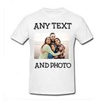 Personalised Unisex T-Shirt Short Sleeve Crew Neck Shirt Novelty Rude Top Tee Funny Custom Customised Message Any Text or Image Adults S|M|L|XL|2XL (Small, White)