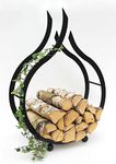 DanDiBo Firewood Log Rack Indoor Firewood Storage Rack Metal Black Flame Steel 78cm Firewood Rack