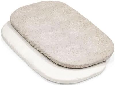 Stokke Snoozi Fitted Sheets - Includes 1 Dandelion Beige & 1 Vanilla Cream - Made to Fit the Oval Snoozi Mattress - Soft, Organic Cotton - Machine Washable