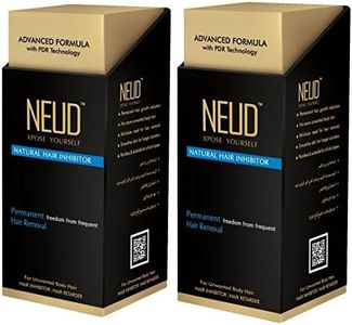 NEUD Natural Hair Inhibitor for Permanent Reduction of Unwanted Body & Facial Hair in Men & Women - Pack of 2
