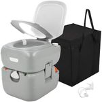YITAMOTOR Portable Toilet 5.8 Gallon, Camping Porta Potty with Sprayer and Handbag, RV Toilet with Handle Pump, Level Indicator, for Motorhome Travel, Car, Boat, Indoors and Outdoors