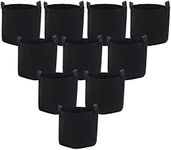 Sunnydaze 10-Pack of 5-Gallon Garden Grow Bags for Vegetables - Black 300 GSM Non-Woven Polypropylene Felt Fabric Flower Pots and Planters with Handles - Gardening Containers