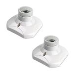 E27 Screw Light Bulb Socket Holder, E27 Lamp Holder Base, Edison Screw E27 Wall Socket, Ceiling Light Fitting, AC 220-250V, White, 2pcs