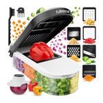 Vegetable Chopper - Chopper Vegetable Cutter, Food Chopper, Veggie Chopper, Onion Chopper, Vegetable Chopper With Container, Vegetable Slicer, Vegetable Cutter, Mandoline Slicer With 6 Inserts