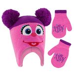 Sesame Street Toddler Winter, Kids Gloves or Mittens, Abby Cadabby Baby Beanie for Girls Ages 2-4, Hat 2