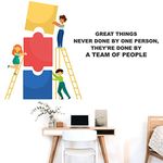 StickMe 'Team Work - Office - Inspirational - Motivational - Quotes Wall Sticker' -SM751 (Multi Colour, Vinyl - 90cm X 55 cm)