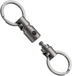 KeyUnity KA24 Detachable Key Ring Connector, Double-end Swivel Keychain Titanium Rotatable Key Organizer Linker for Carabiner, Ka24, Medium