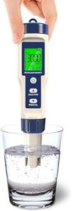 Pool Salt Tester & PH Meter - 5-in-1 Digital TDS Meter for Salinity PH Temp and EC, 0.01 High Accuracy, Swimming Pool, Hydroponics, Aquarium, Hot Tub, PPM Meter for Pool, Drinking Water, Wine