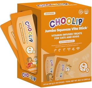 Choolip Squeeze Vita Stick Lickable Cat and Dog Treats – 20-Pack of 40g – Real Fish Puree with Multivitamins & Postbiotics – Hydrating, Gut & Immune Support – Large Breeds & Multi-Pet Homes
