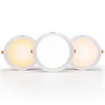 Murphy 10Watts Vega 3-In-1 Round Led Panel Ceiling Color Changing Light (Cool White/Warm White/Natural White) - Pack Of 20(Others)