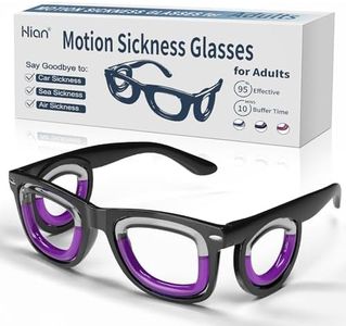 Hion Adult Anti- Motion Sickness Smart Glasses, Ultra-Light Portable Nausea Relief Liquid Glasses, Carsickness Airsickness Seasickness Glasses, Travel/Cruise Essentials（Black