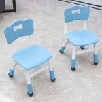 Adjustable Kid Chairs Indoor 3 Level Adjustable Suitable for Children Age 2-6. Maximum load-bearing 220LBS Suitable for Family Classroom and Nursery Child Seat Set (2-Pack-Blue)