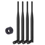 Bingfu Dual Band WiFi 2.4GHz 5GHz 5.8GHz 6dBi MIMO RP-SMA Male Antenna (4-Pack) for WiFi Router Signal Booster Repeater Wireless Network Card USB Adapter Security IP Camera Video Surveillance Monitor